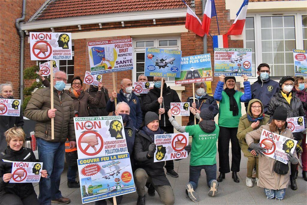 Manifestation contre l'extension l'extension de l'aéroport Lille-Lesquin pour le 13 mai 2023